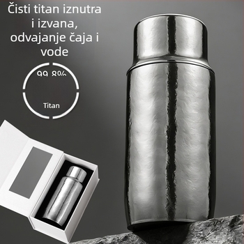 Magnetska čaša od čistog titana s bezšavnim unutarnjim dijelom, trostruka titanova baza, izolirana čaša 300 ml