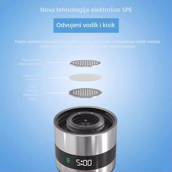 Šalica i boca vode bogate vodikom, tri namjene, SPE elektroliza razdvajanje vodika i kisika, LED pametni zaslon