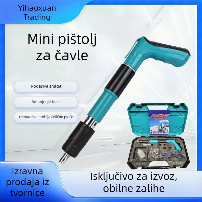 Pistolj za nokte za strop s integriranim uređajem za fiksiranje za elektroinstalacije i vodovodne instalacije