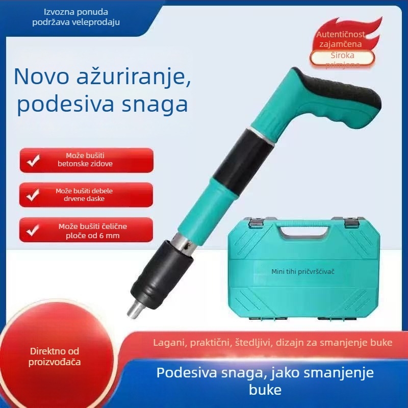 Pistolj za nokte za strop s integriranim uređajem za fiksiranje za elektroinstalacije i vodovodne instalacije