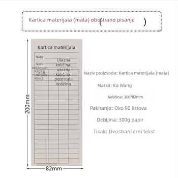 Karta skladišnog materijala – prijem i izdavanje, evidencija zaliha
