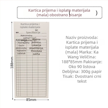 Karta skladišnog materijala – prijem i izdavanje, evidencija zaliha