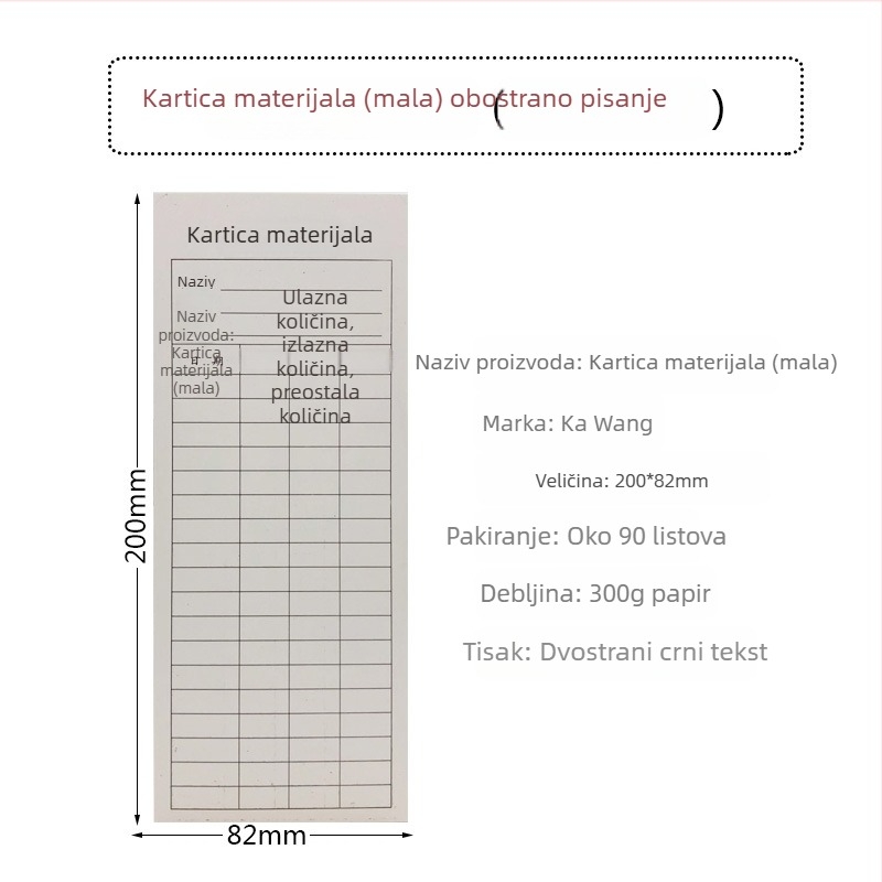 Karta skladišnog materijala – prijem i izdavanje, evidencija zaliha