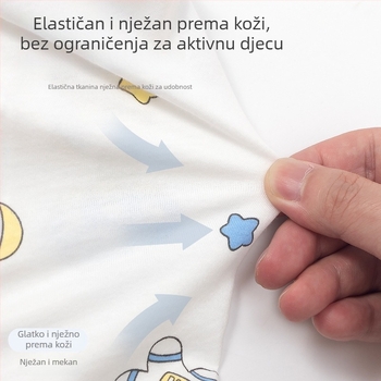 Dječji komplet pidžama s kratkim rukavima, od 100% pamuka, tanak, prozračan, ljetna kućna odjeća