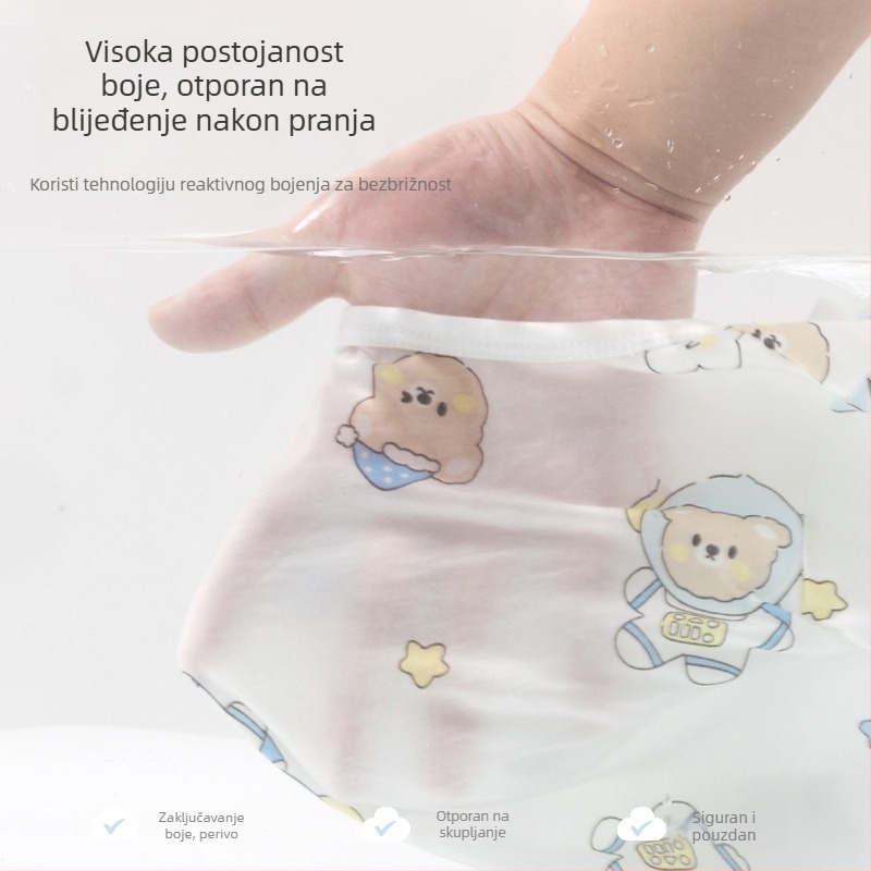 Dječji komplet pidžama s kratkim rukavima, od 100% pamuka, tanak, prozračan, ljetna kućna odjeća