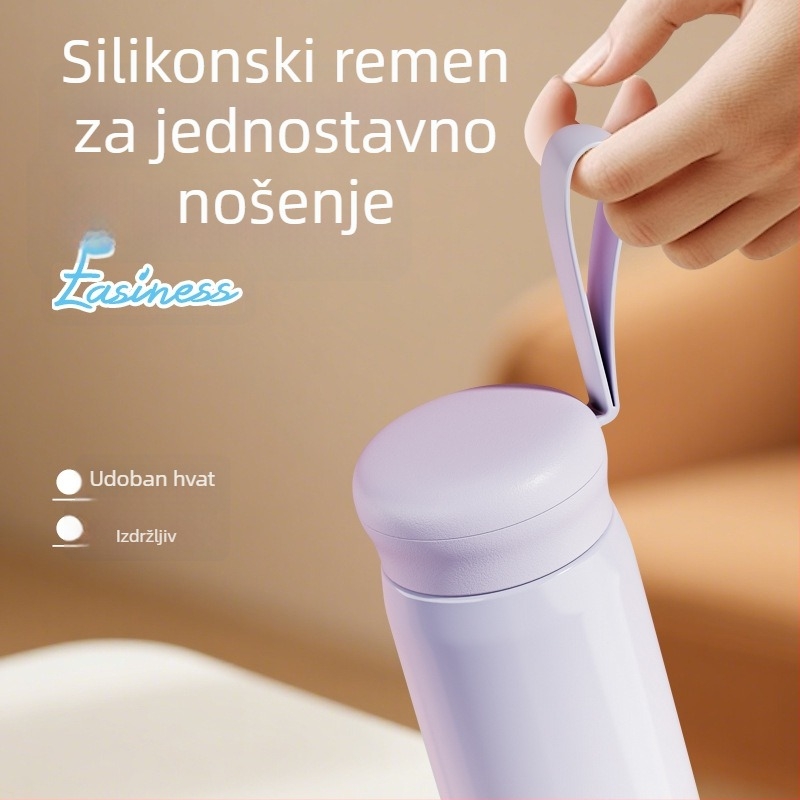 Strawberry Life izolirana šalica, prenosna čelična šalica s odjeljkom za čaj i vodu, poklon za muškarce i žene
