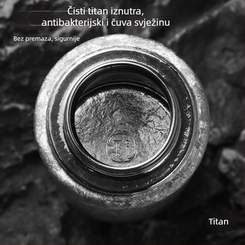 Termos šalica od čistog titana, dvostruko staklena titanska šalica, magnetska poklopac, titanska šalica za kuhanje čaja, poklon kutija s odjeljakom za čaj i vodu