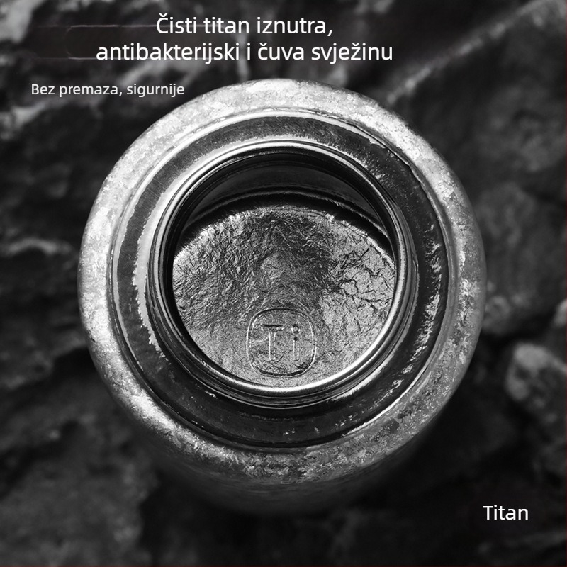 Termos šalica od čistog titana, dvostruko staklena titanska šalica, magnetska poklopac, titanska šalica za kuhanje čaja, poklon kutija s odjeljakom za čaj i vodu