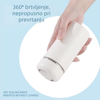 Prijenosna mini šalica od 316 nerđajućeg čelika, s pretincem za čaj, izolirana, elegantan dar.