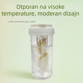 Ljetna plastična čaša otporna na visoke temperature za djevojke, stilizirana čaša sa slamkom i termos s odvojenim čajem i vodom