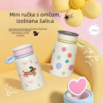 Dječji termos od nehrđajućeg čelika s karikaturnim dizajnom, vakuumska izolacija, prenosna bočica za vodu za školu i sport