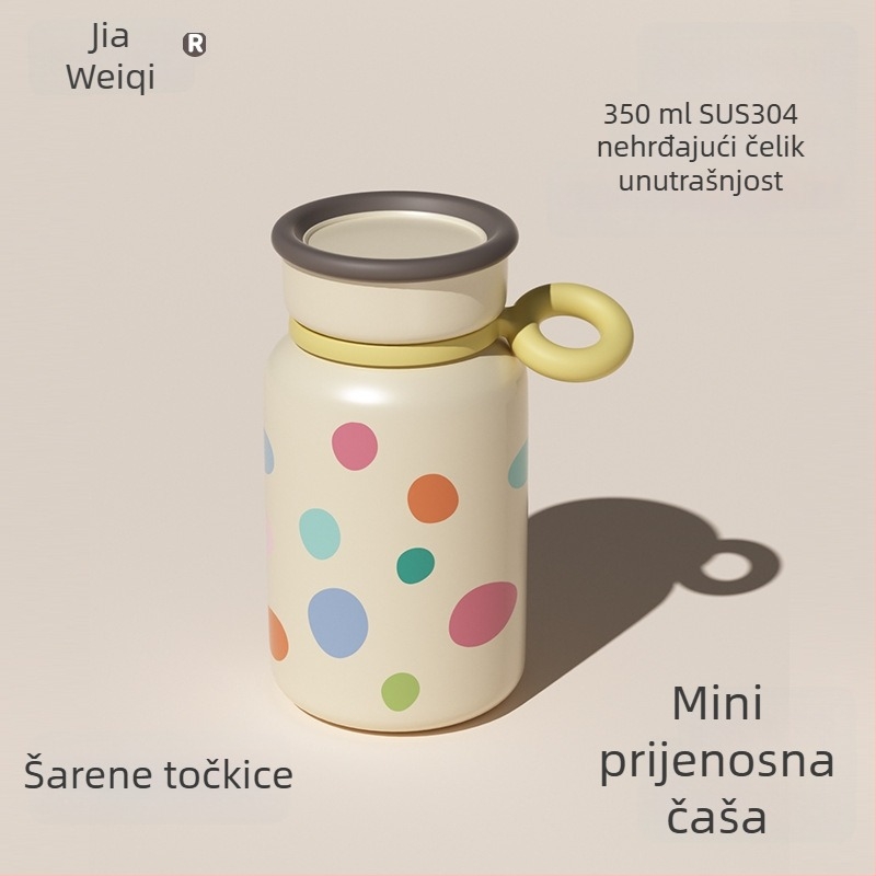 Dječji termos od nehrđajućeg čelika s karikaturnim dizajnom, vakuumska izolacija, prenosna bočica za vodu za školu i sport