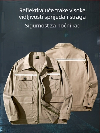 Ljetni muški set radne odjeće, lagani dugi rukav od čiste pamuka, otporan na habanje zaštitno odijelo za zavarivanje, plus veličina