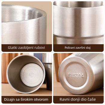 Čaša od nehrđajućeg čelika 304 s dvostrukim stijenkama za napitke, za restorane i catering