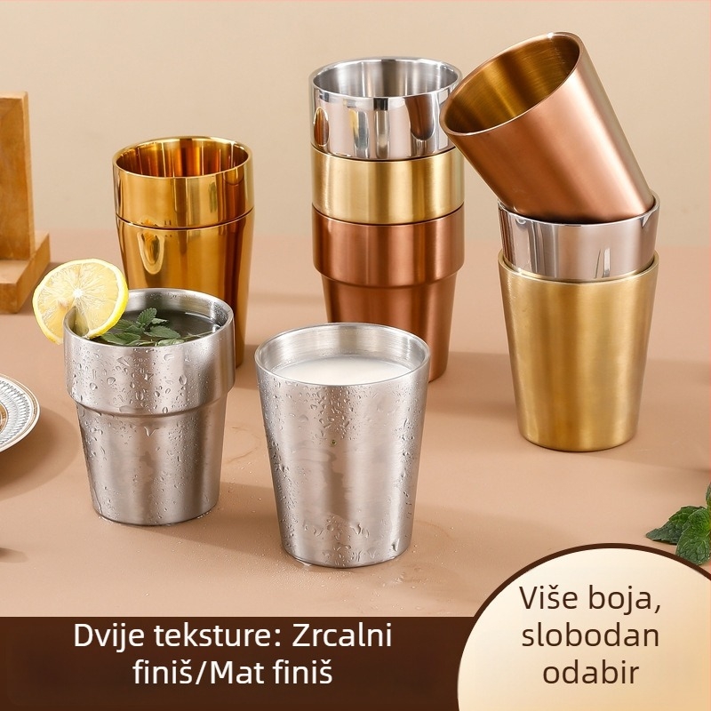 Čaša od nehrđajućeg čelika 304 s dvostrukim stijenkama za napitke, za restorane i catering
