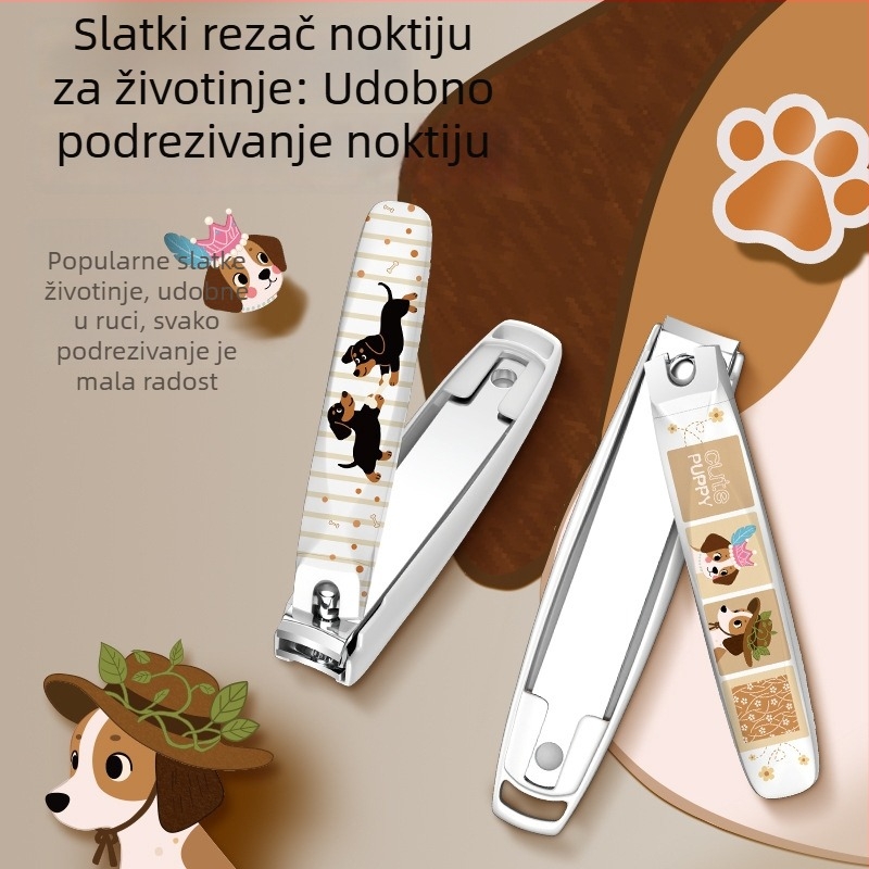 Set kliješta za nokte od nehrđajućeg čelika s crtni dizajnom, kliješta s nagibnim otvorom i zaštitom od prskanja