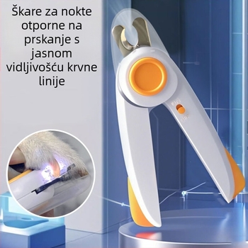 Klešta za nokte psa Corgi s pilnikom, LED svjetlom, protiv prskanja, za početnike