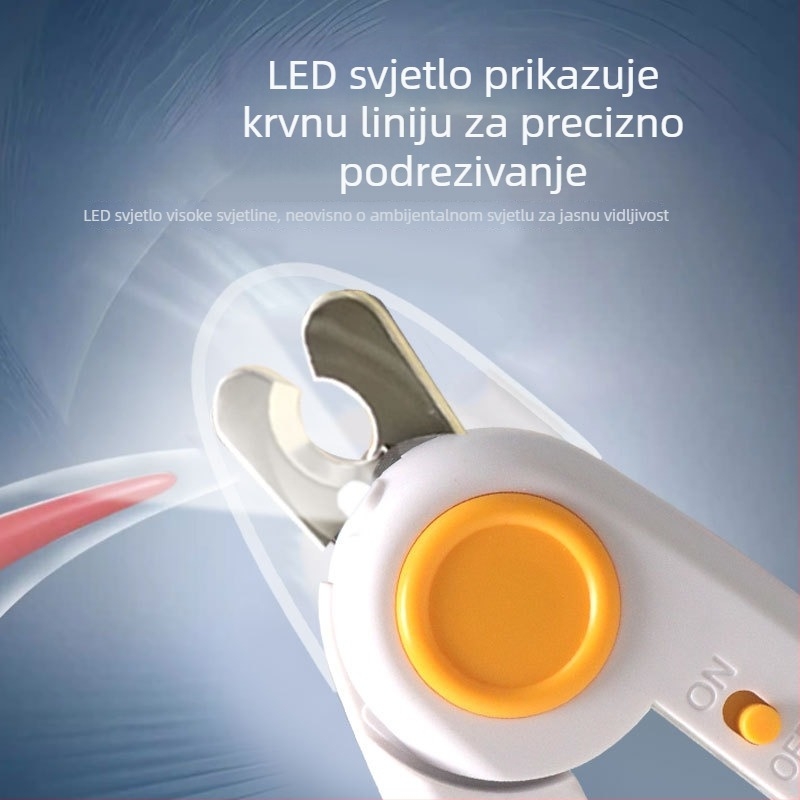 Klešta za nokte psa Corgi s pilnikom, LED svjetlom, protiv prskanja, za početnike