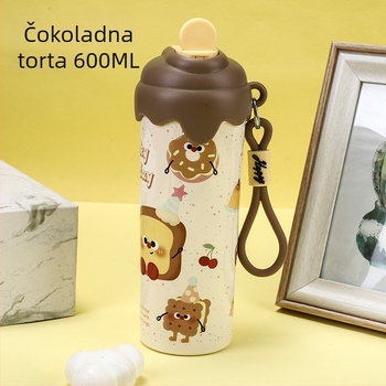 Izolirana šalica od 316 nerđajućeg čelika sa slamkom, prenosiva uz kopču za nošenje, velika kapaciteta