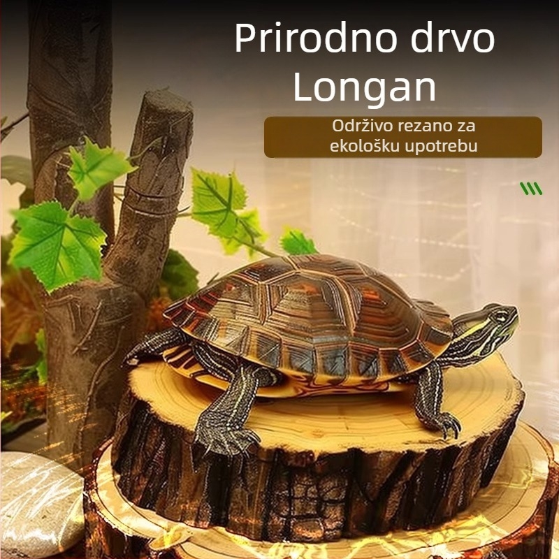 Prirodno Longan drvo za kornjače — platforma za sunčanje i driftwood dekor za akvarij