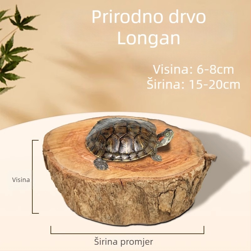 Prirodno Longan drvo za kornjače — platforma za sunčanje i driftwood dekor za akvarij