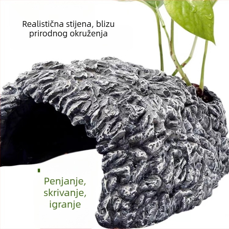 Dekor za akvarij: skrivena špilja za želve i žabe, sklonište za ribe i škampe