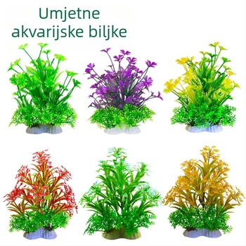 Umjetne vodene biljke za akvarij, plastične dekoracije za mikro pejzaž