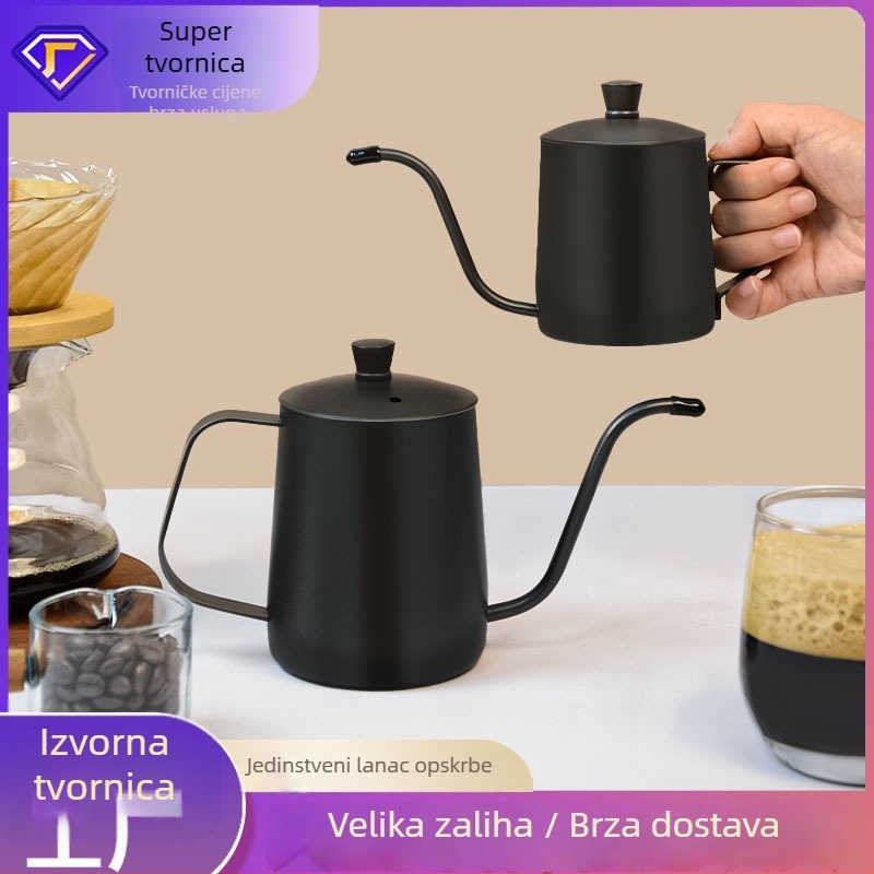 Nehrđajući čelik ručna posuda za kavu s dugim uskim izljevom i filterom za preljevanje
