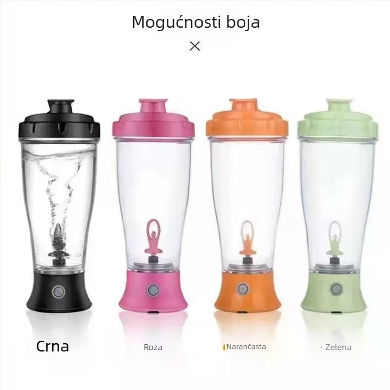 Električna miješalica za napitke, 350 ml, veliki kapacitet, za proteinski prah i kakao prah, šejk čaša