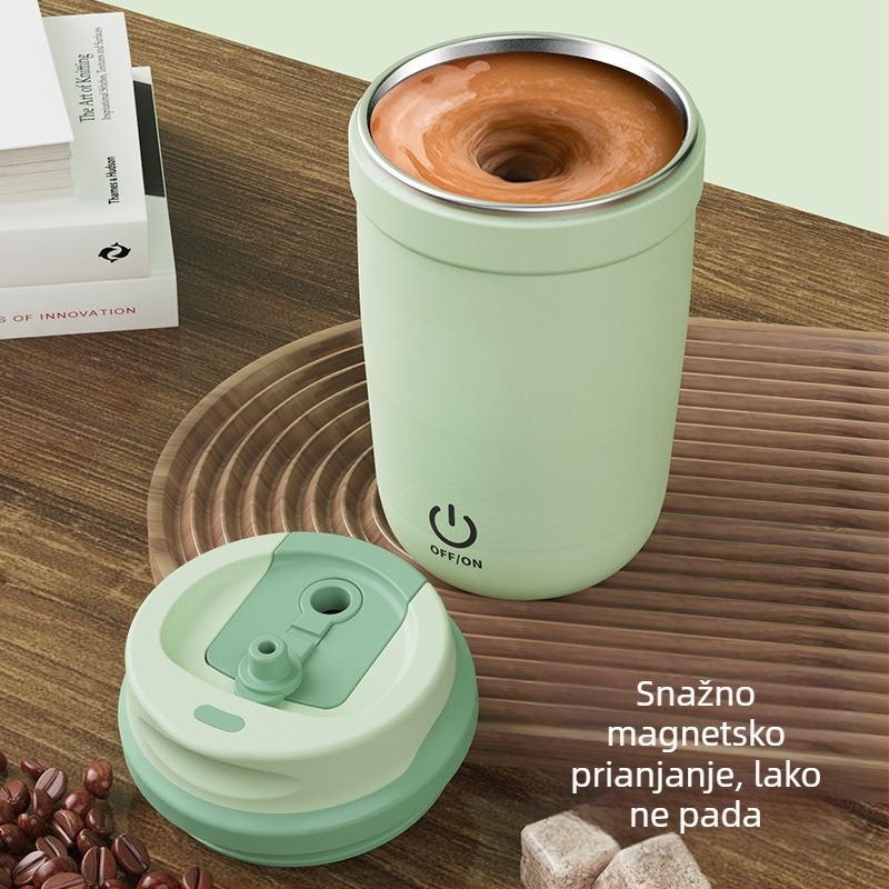 Potpuno automatska šalica za kavu od 316 nerđajućeg čelika, prijenosna čaša za vodu i mlijeko, magnetska shaker čaša