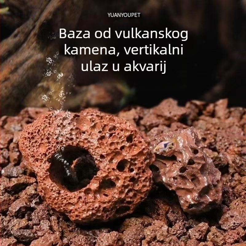 Prsten od vulkanskog kamena za vodene biljke, perforirani prsten za sadnju s fiksnom bazom, potopni prsten za uređenje akvarija