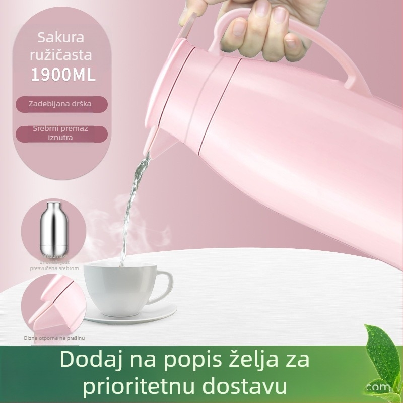 Termos boca sa staklenim unutarnjim dijelom, moderan minimalistički dizajn, mogućnost prilagođenog logotipa