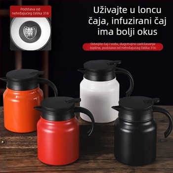 Izolirani čajnik od nehrđajućeg čelika, velikog kapaciteta, prenosiv za čaj i kavu, za kuću i ured