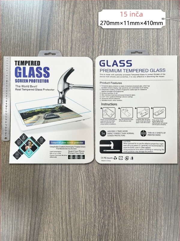 Blister kutija za tablet s zaštitnim filmom, za 8–15 inča, 3D dizajn, HD zaštita