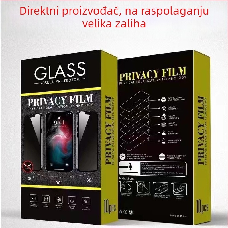 Kutija za pakiranje zaštitnog stakla za iPhone, 10 kom, 3D svjetleći film s zaštitom privatnosti, 21D zvjezdani dizajn, univerzalna kompatibilnost