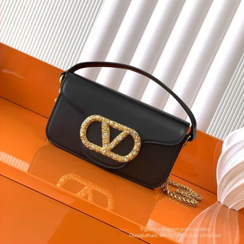 Ženska torba u europsko-američkom retro stilu sa šljokicama i perlicama, crossbody torba s lancem, mali kvadratni oblik, od prave kože, elegantna i visoke kvalitete