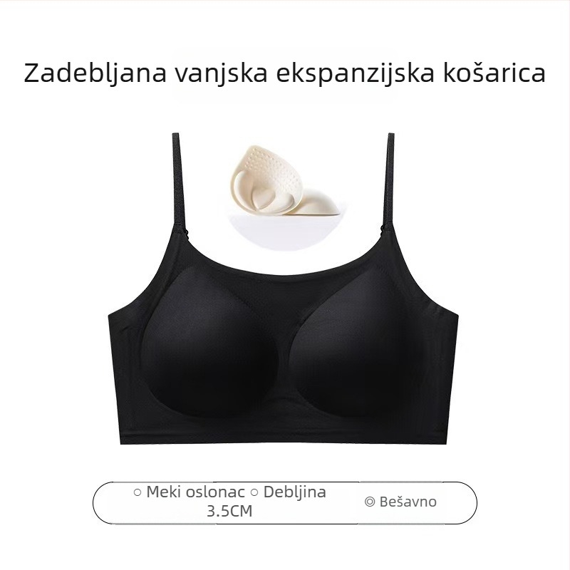 Bezšivne grudnjake, nevidljiv stražnji dio, tanke oblikovane košarice, najlon-želatina tkanina