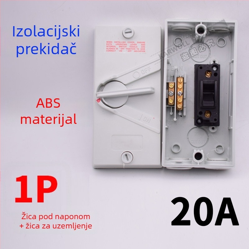 UKF vodootporni izolacijski prekidač za opterećenje 220/380V, vanjski kišom otporan okretni prekidač 234P20/35/63A izlaz
