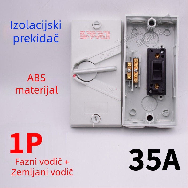 UKF vodootporni izolacijski prekidač za opterećenje 220/380V, vanjski kišom otporan okretni prekidač 234P20/35/63A izlaz