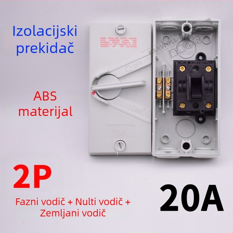 UKF vodootporni izolacijski prekidač za opterećenje 220/380V, vanjski kišom otporan okretni prekidač 234P20/35/63A izlaz