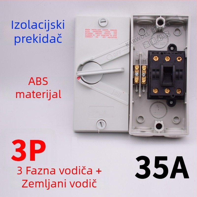 UKF vodootporni izolacijski prekidač za opterećenje 220/380V, vanjski kišom otporan okretni prekidač 234P20/35/63A izlaz