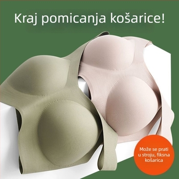 Ženski sportski grudnjak za male grudi, bez žice, oblike 3/4 košarica, integrirani top, fiksne košarice, prozračna potpora leđa