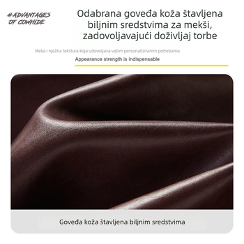 Ženska torba od prave kože, luksuzna crossbody torba s preklopom, retro prvog sloja teleće kože, nišni dizajn za svakodnevnu upotrebu