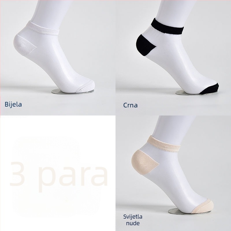 Ženske kratke čarape od staklene svile, ljeto, prozračne, japanski stil, boje bombona