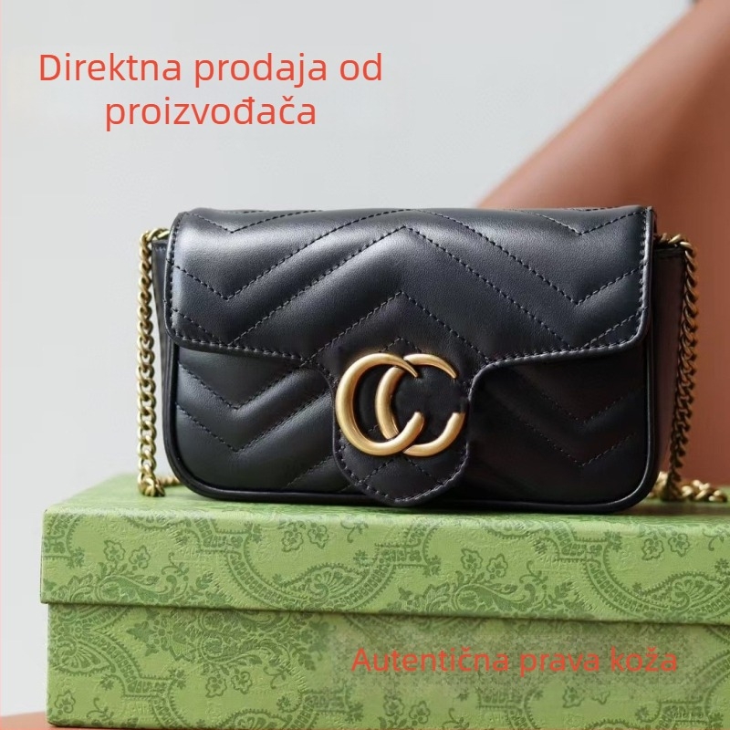 Marmont mini torbica za rame s lančićem u obliku srca, od prave kože