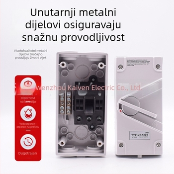 1/2/3/4P vodootporan izolacijski prekidač, trofazni industrijski vanjski rotacijski prekidač opterećenja, UKF serija, 20/35/63A