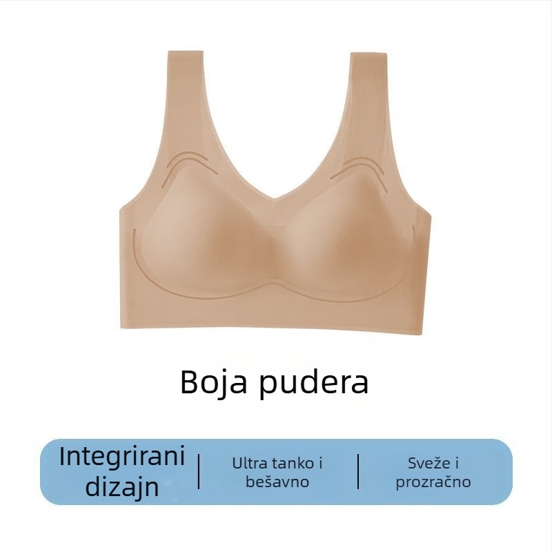 Bešivni bežični top-bra za male grudi, push-up, tanak i prozračan, košarice ostaju na mjestu, strojno pranje, stil: top majica/korejski stil