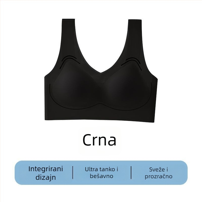 Bešivni bežični top-bra za male grudi, push-up, tanak i prozračan, košarice ostaju na mjestu, strojno pranje, stil: top majica/korejski stil