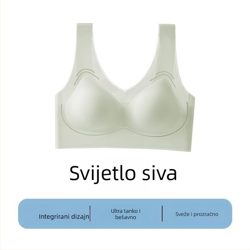 Bešivni bežični top-bra za male grudi, push-up, tanak i prozračan, košarice ostaju na mjestu, strojno pranje, stil: top majica/korejski stil