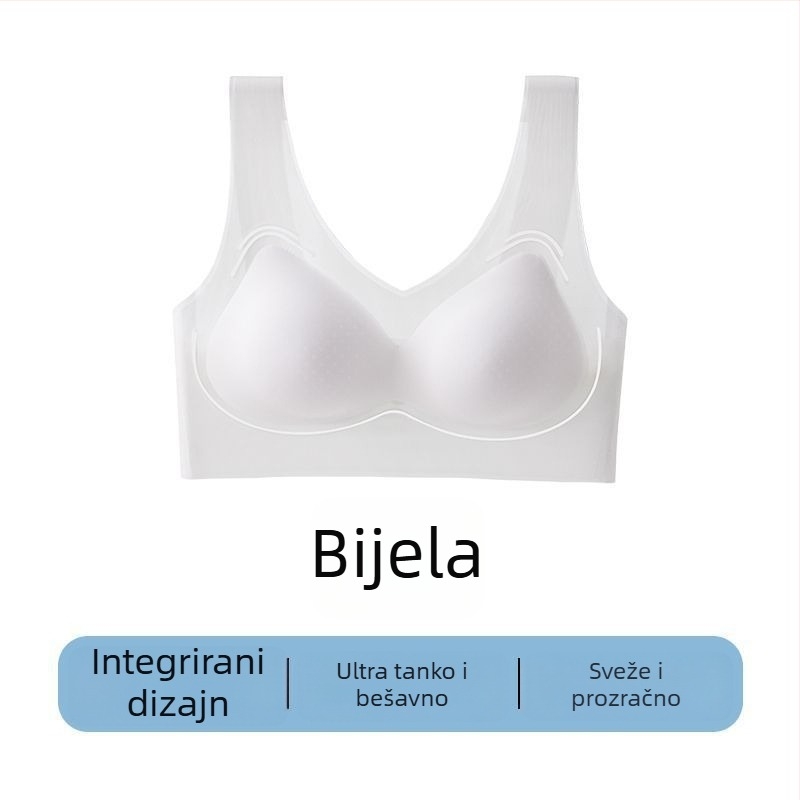 Bešivni bežični top-bra za male grudi, push-up, tanak i prozračan, košarice ostaju na mjestu, strojno pranje, stil: top majica/korejski stil